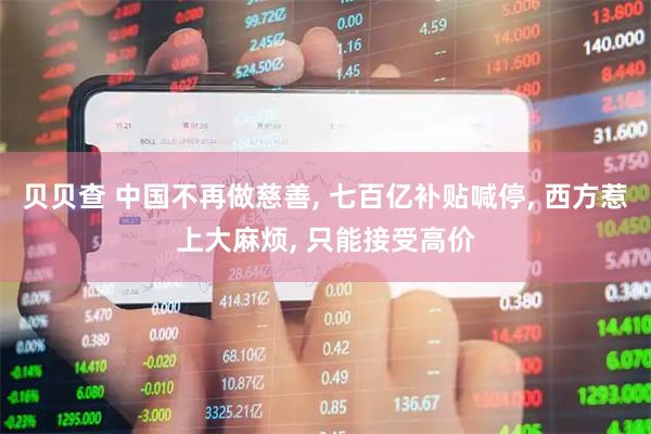 贝贝查 中国不再做慈善, 七百亿补贴喊停, 西方惹上大麻烦, 只能接受高价