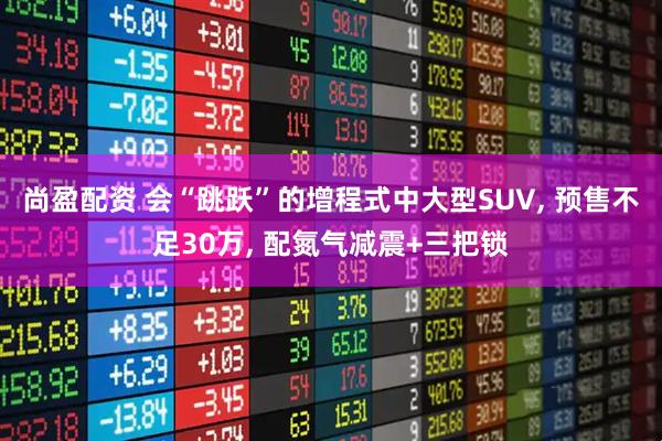 尚盈配资 会“跳跃”的增程式中大型SUV, 预售不足30万, 配氮气减震+三把锁