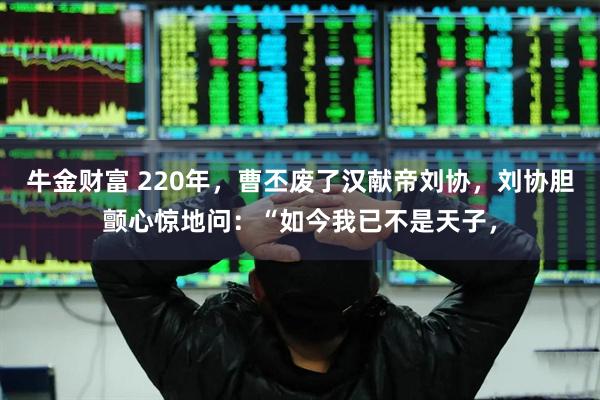牛金财富 220年，曹丕废了汉献帝刘协，刘协胆颤心惊地问：“如今我已不是天子，